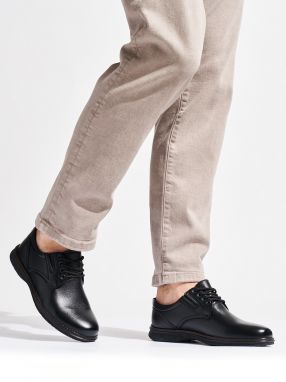 Shelvt Men's black lace-up shoes