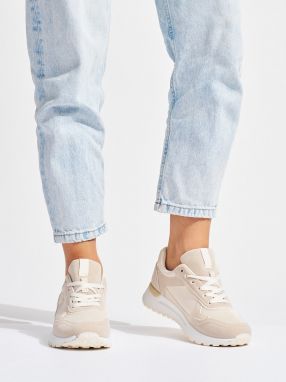 Shelvt Women's beige sneakers