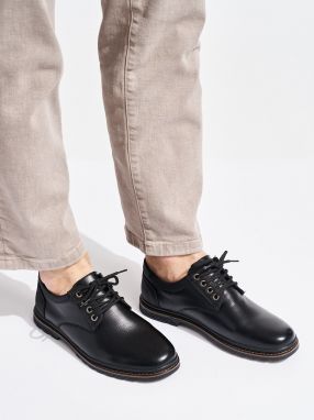 Shelvt Men's black lace-up shoes