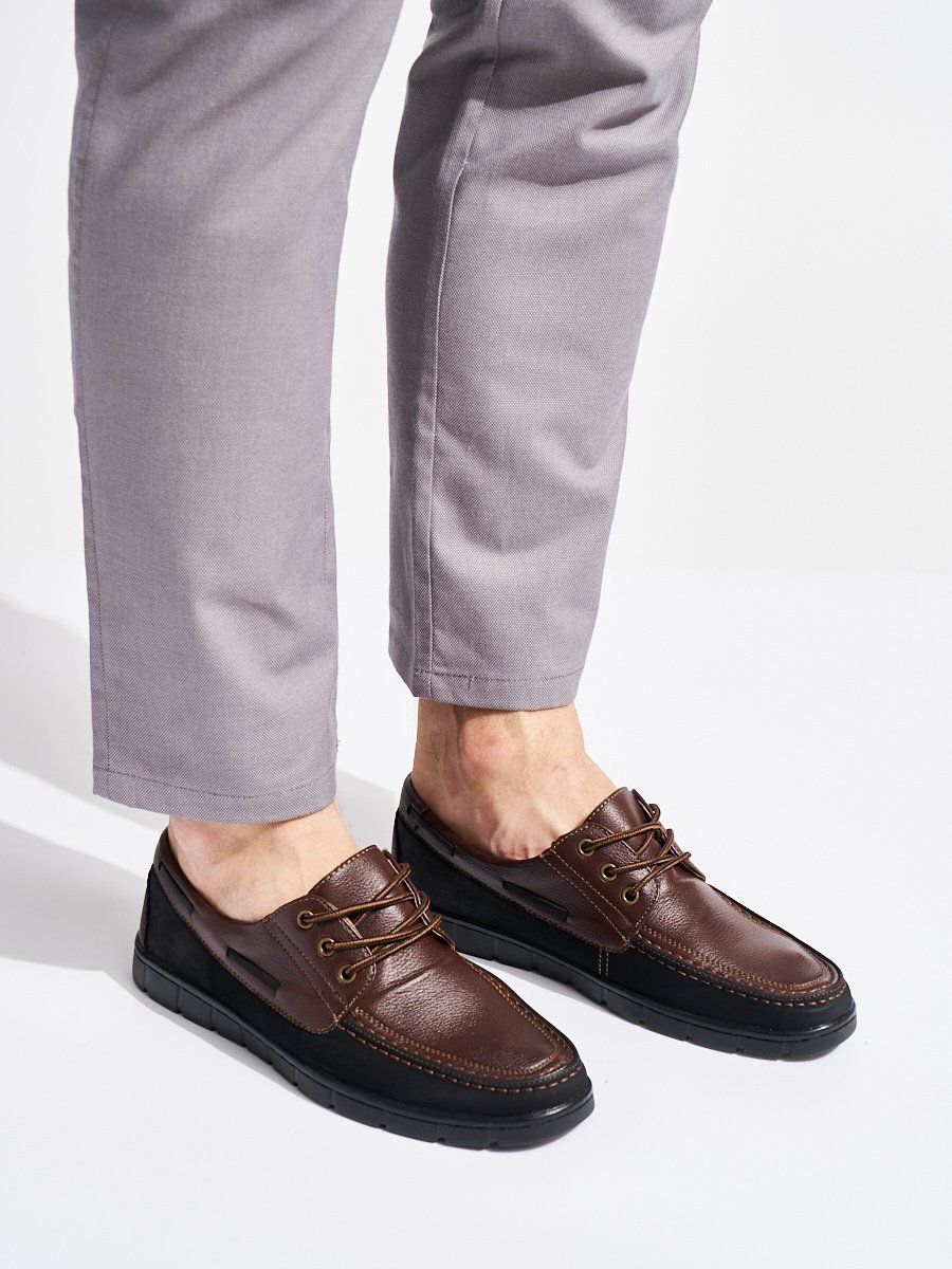 Shelvt Men's brown lace-up shoes
