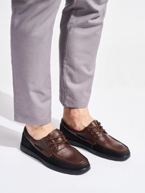 Shelvt Men's brown lace-up shoes