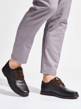 Shelvt Men's Brown Lace-Up Shoes