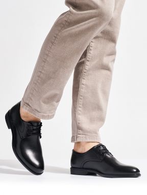 Shelvt Men's black lace-up shoes