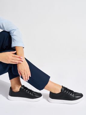Leather openwork sneakers black Sergio Leone