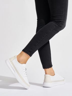 Leather openwork sneakers white by Sergio Leone