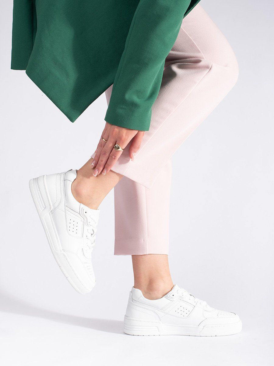 Shelvt White platform sneakers