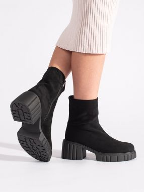 GOODIN Women's black platform ankle boots