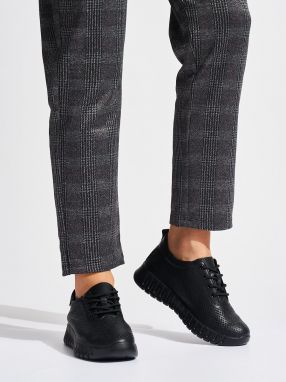 Shelvt Black openwork leather shoes by Sergio Leone