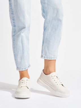 Leather openwork sneakers white by Sergio Leone
