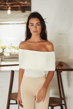 Trendyol Bone Carmen Collar Knitwear Thin Blouse