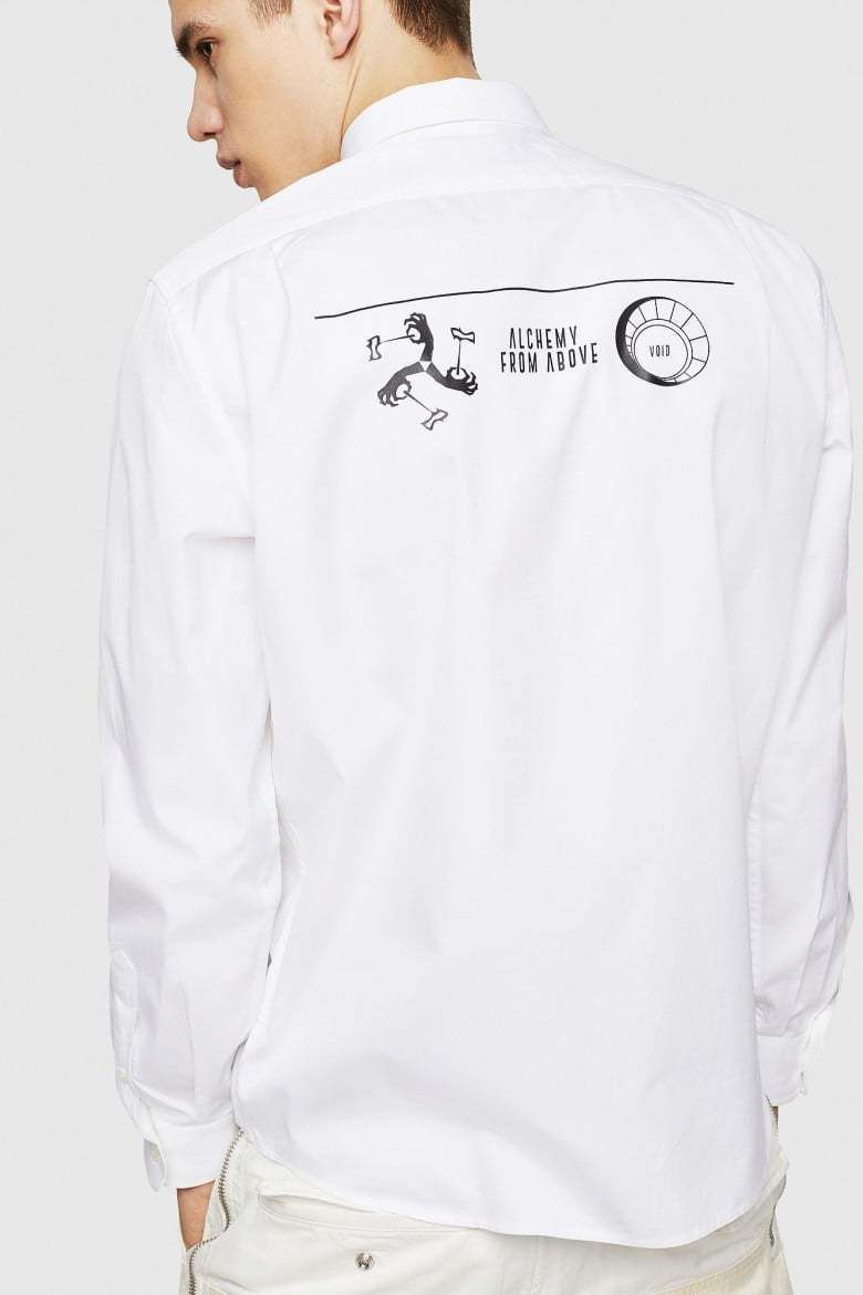 Košeľa - Diesel SVENPRINT SHIRT biela