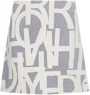 Tommy Hilfiger Sukňa - WOOL JACQUARD SHORT SKIRT bielo-sivá