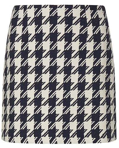 Tommy Hilfiger Sukňa - WOOL BLEND HOUNDST SHORT SKIRT vzorovaná