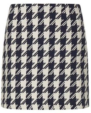 Tommy Hilfiger Sukňa - WOOL BLEND HOUNDST SHORT SKIRT vzorovaná