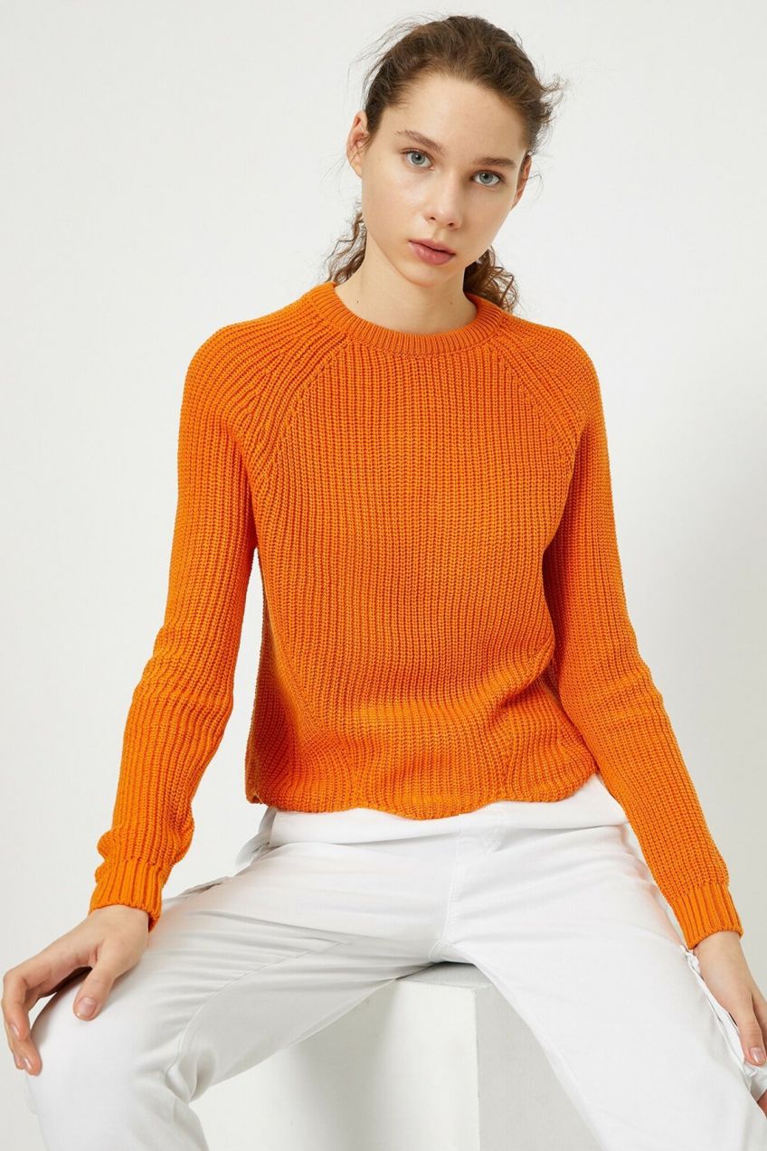 Koton Women's Orange Knitted Sweater