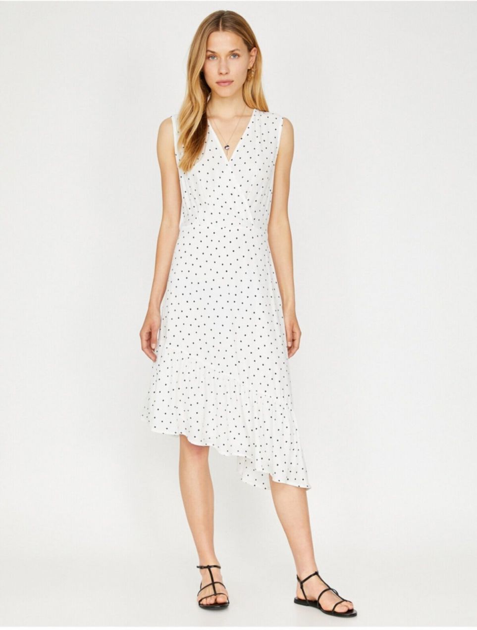 Koton Women's White Polka Dot Dress