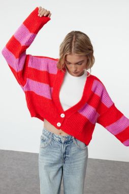 Trendyol Red Soft Texture Knitted Cardigan