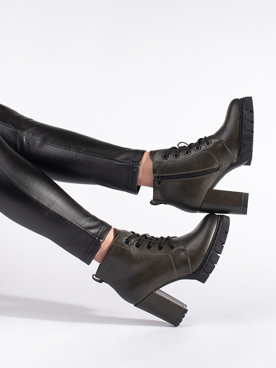 GOODIN Dark green women's high heel boots