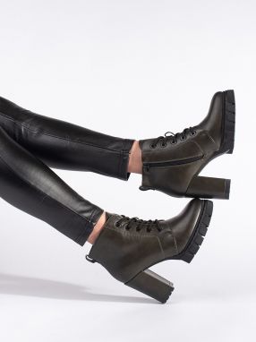 GOODIN Dark green women's high heel boots
