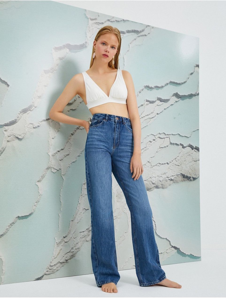 Koton Şahika Ercümen X - High Waisted French Leg Jeans