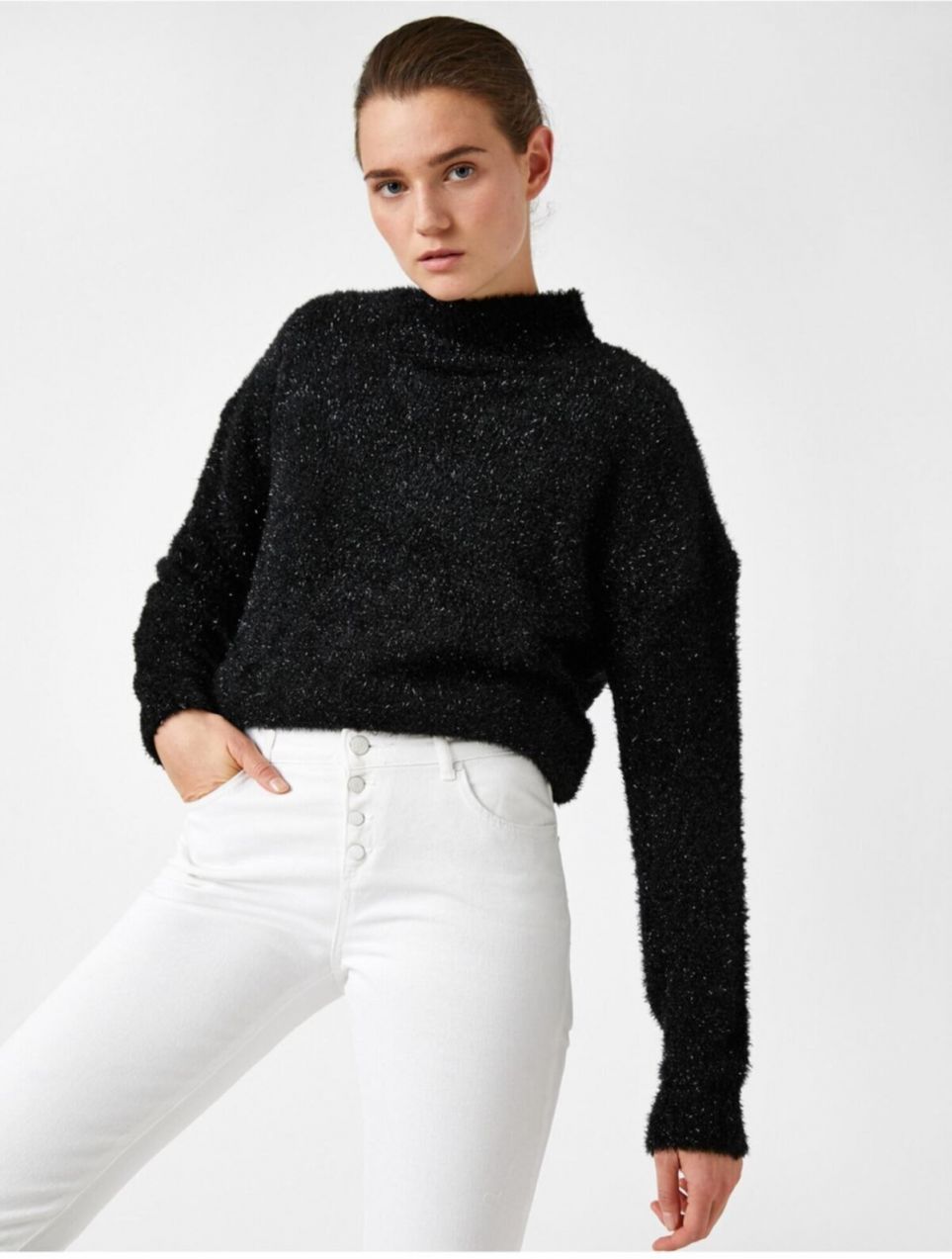 Koton Women's Turtleneck Long Sleeve Knitwear Sweater