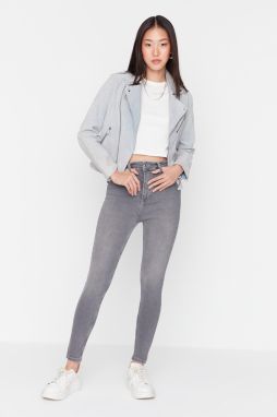 Trendyol Gray High Waist Skinny Jeans