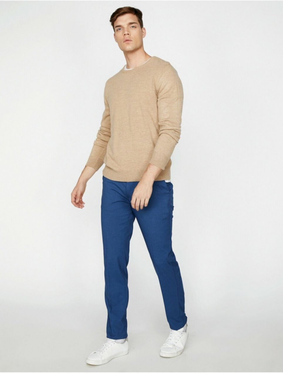 Koton Men's Blue Normal Waist Trousers
