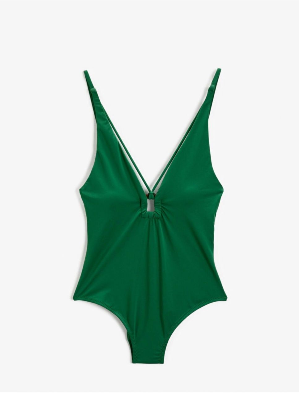 Koton Deep V-Neck Buckled Swimsuit