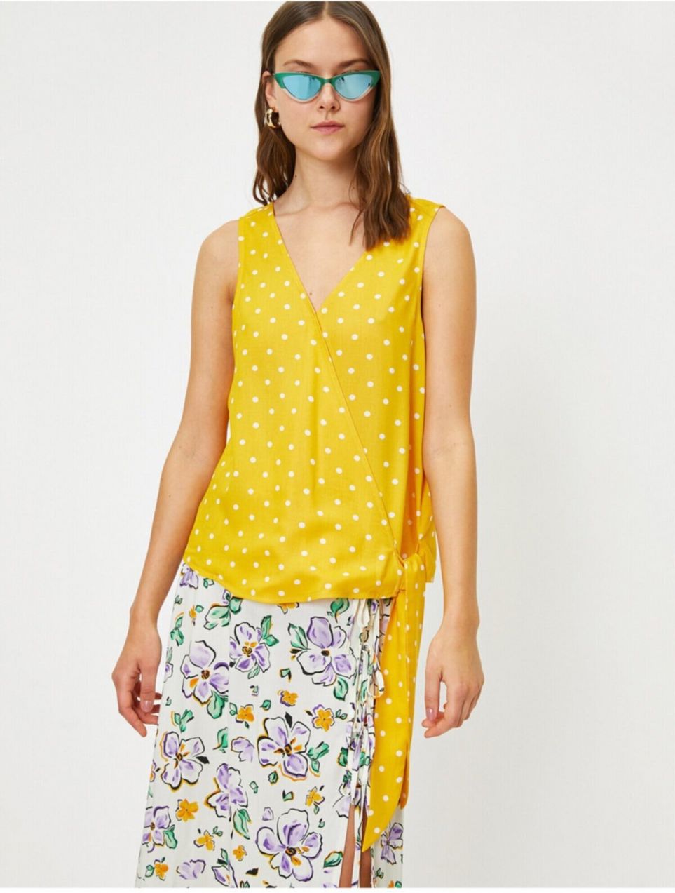Koton Polka Dot Patterned Short Sleeve Blouse