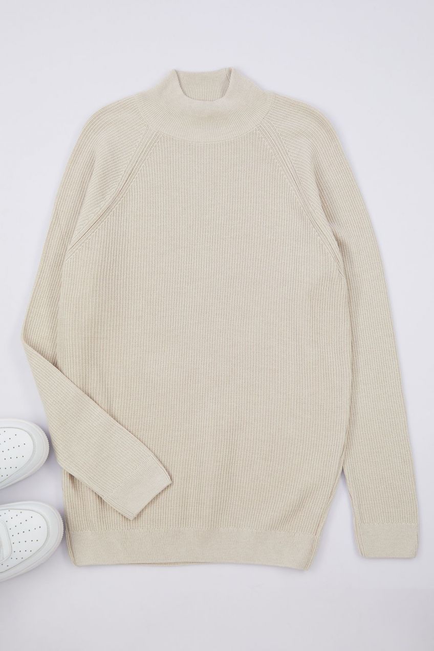 Trendyol Stone Slim Half Turtleneck Textured Knitwear Sweater