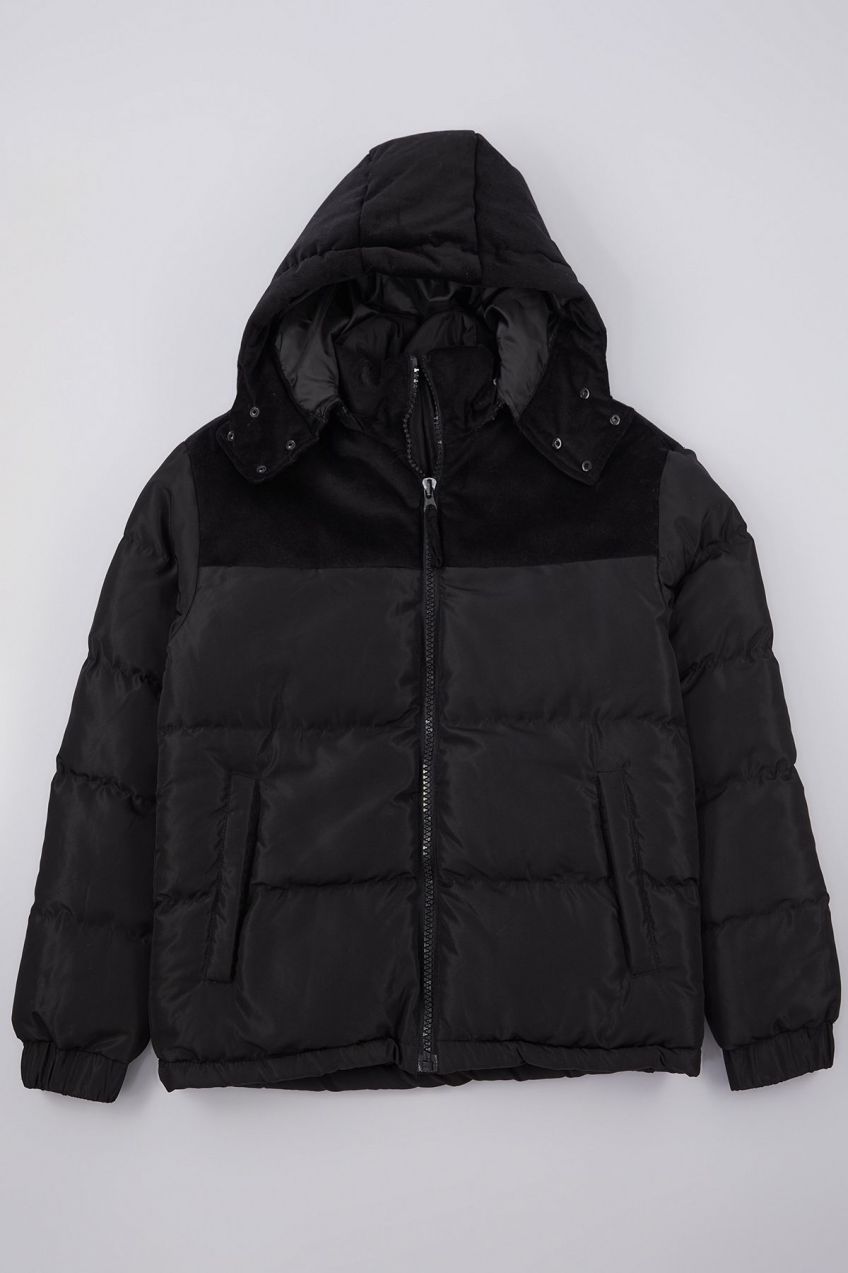 Trendyol Black Regular Fit Hooded Puffer Winter Coat