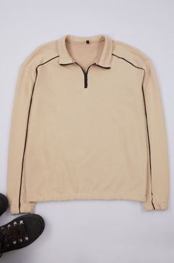 Trendyol Stone Oversize/Wide Cut Piping Sweatshirt