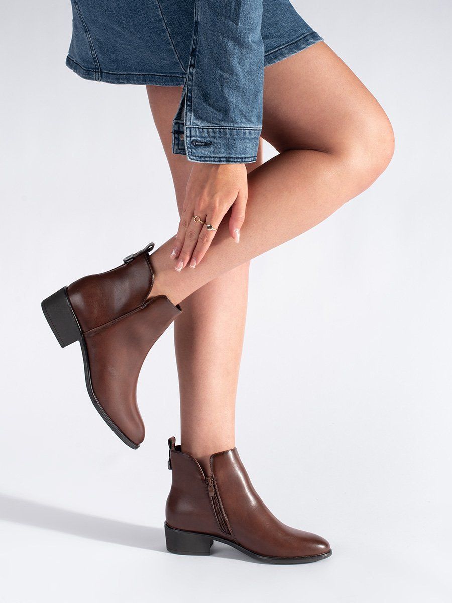 Women's Brown Low Ankle Boots Sergio Leone