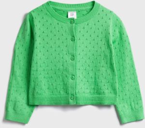 GAP Detský sveter pointelle cardigan Zelená