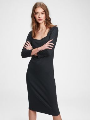 GAP Šaty modern squareneck dress Čierna