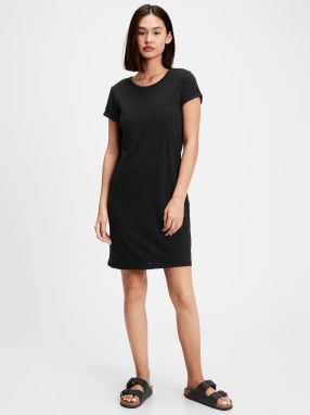 GAP Šaty v-ss pkt tee dress Čierna