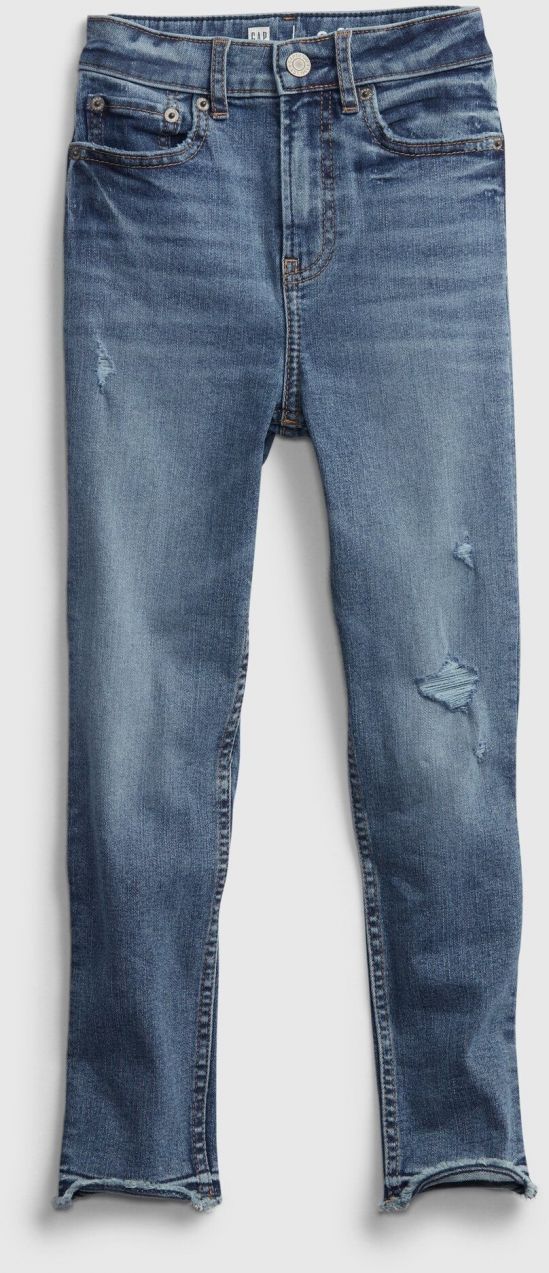GAP Detské džínsy sky high rise skinny ankle jeans with stretch Modrá