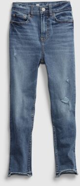 GAP Detské džínsy sky high rise skinny ankle jeans with stretch Modrá