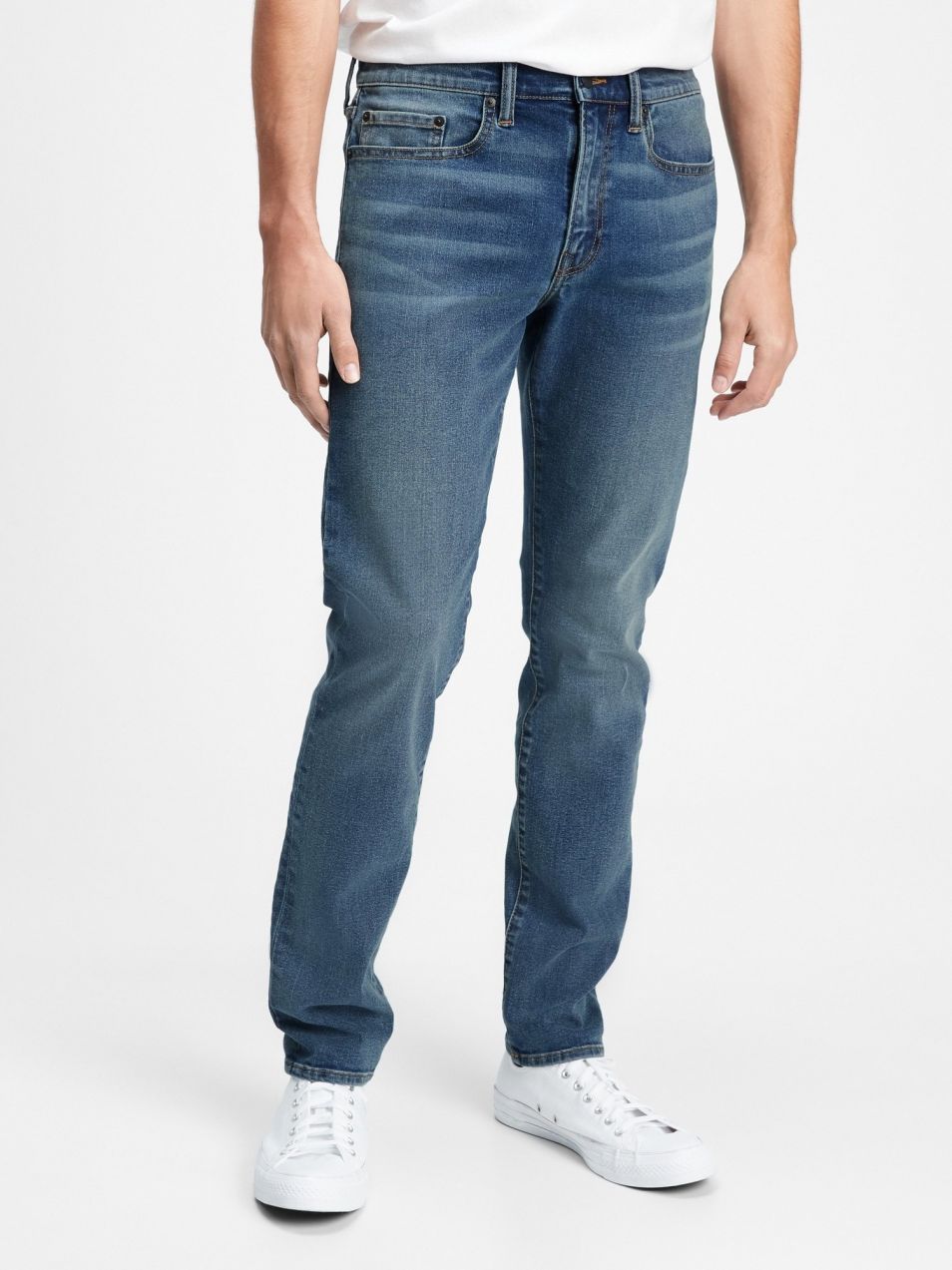 Džínsy all temp slim taper with GapFlex Modrá