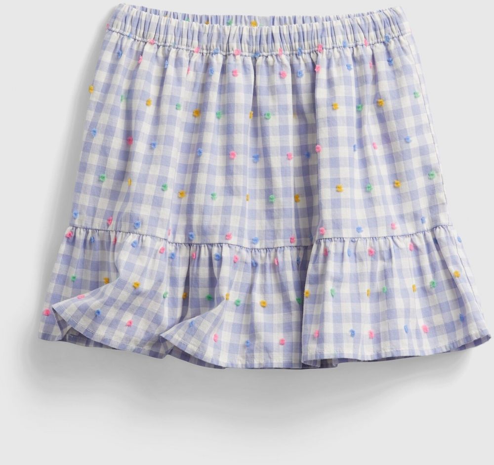 GAP Detská sukňa gingham pull-on skirt Modrá