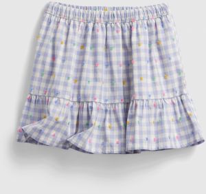 GAP Detská sukňa gingham pull-on skirt Modrá