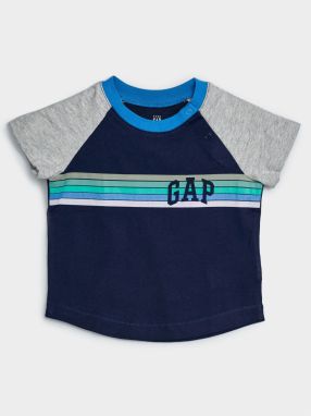 Baby tričko GAP Logo arch raglan tee Modrá