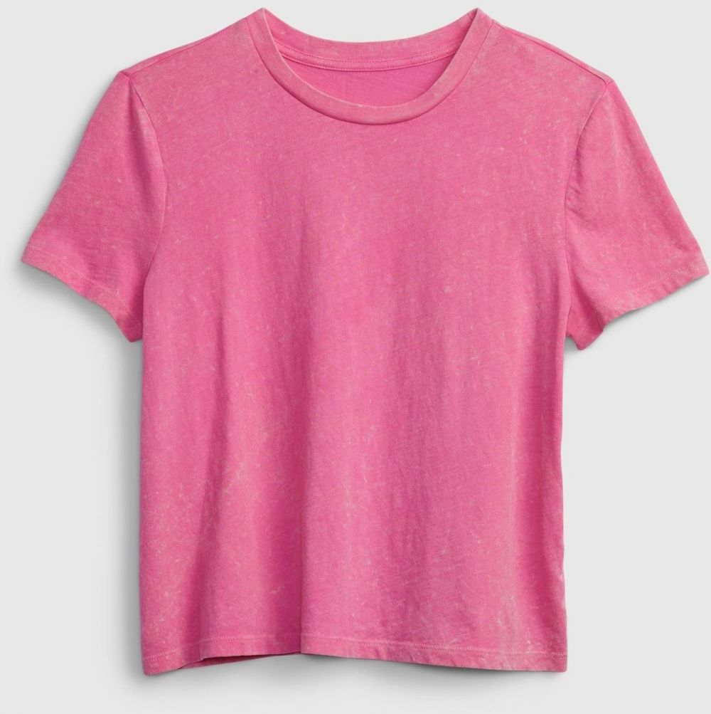 GAP Ružové dámske tričko graphic shrunken t-shirt