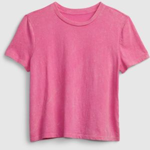GAP Ružové dámske tričko graphic shrunken t-shirt