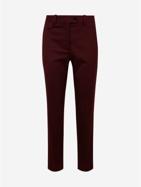 Vínové dámske nohavice s prímesou vlny Calvin Klein Jeans