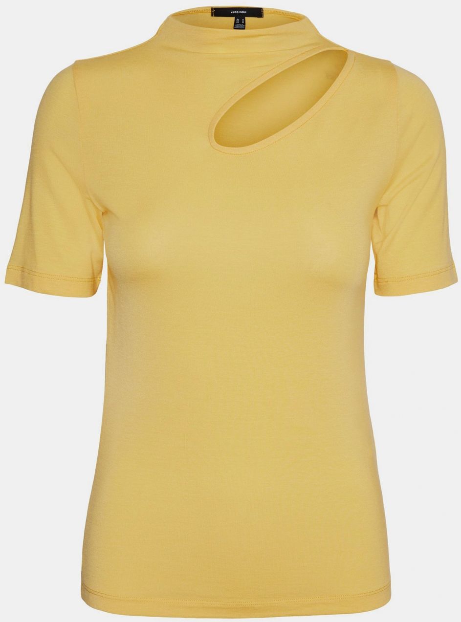 Žlté tričko s priestrihom VERO MODA Glow