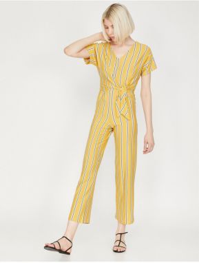 Koton Women's Striped Jumpsuit
