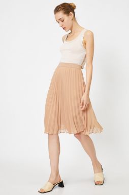 Koton Elastic Waist Pleated Skirt