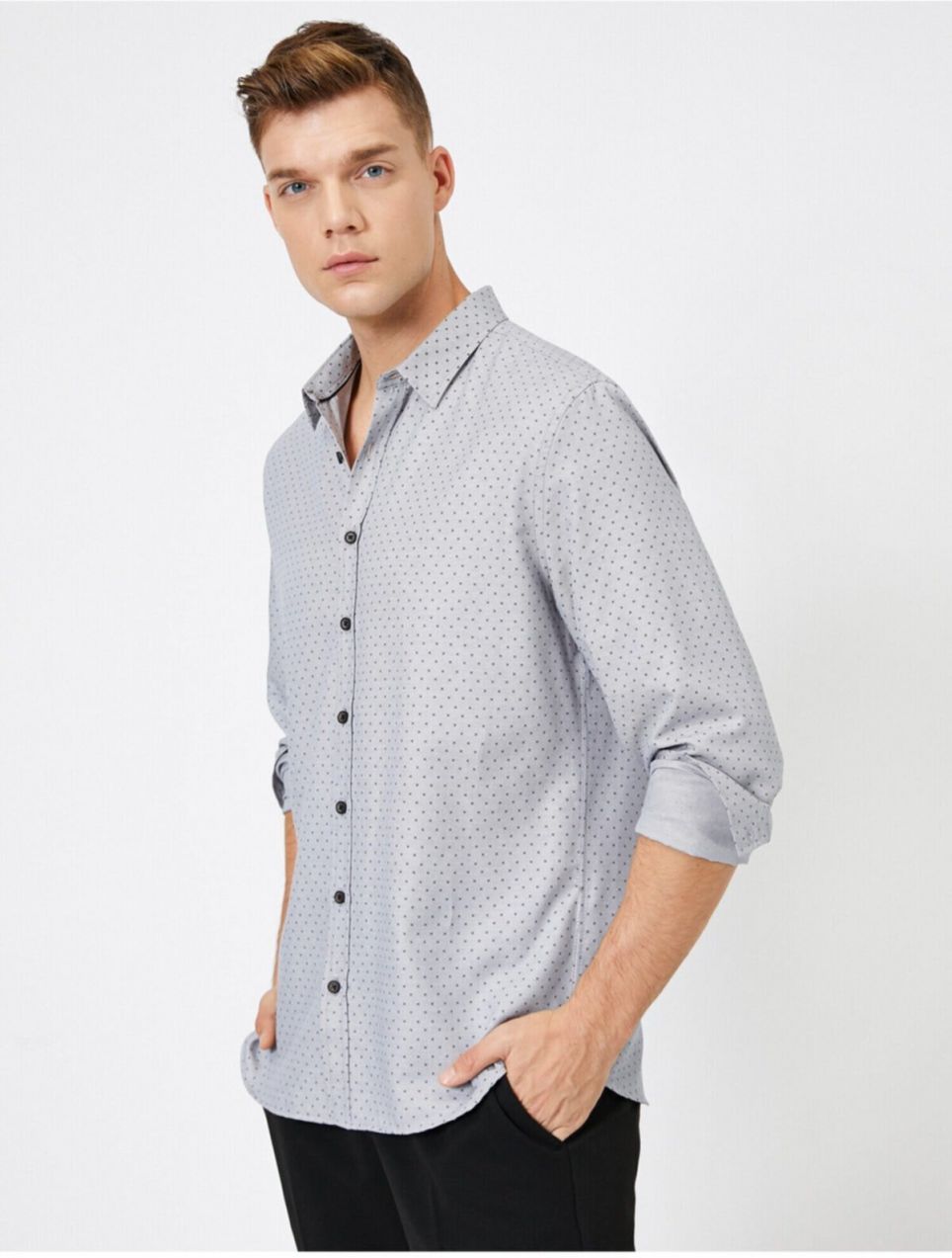 Koton Men's Gray Printed Shirt