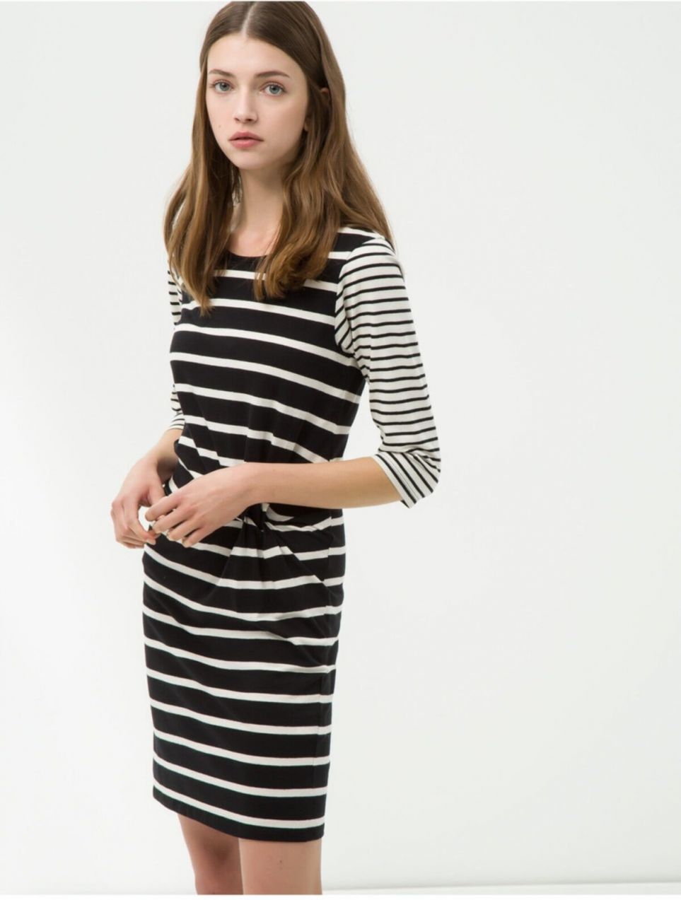 Koton Women's Black Striped Dress